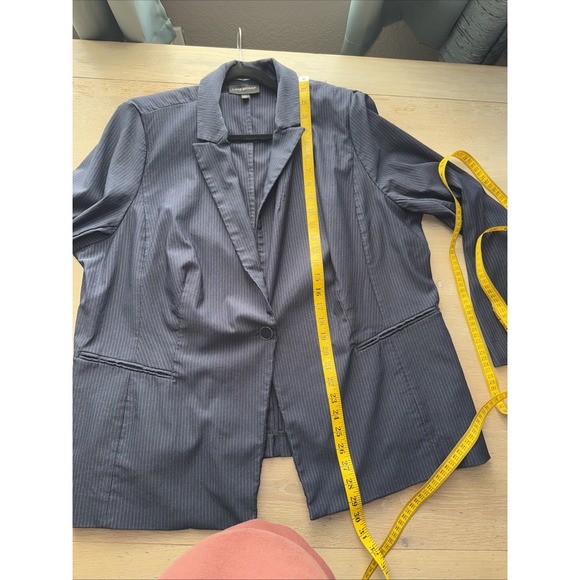 Lane Bryant Navy‎ Blue Pinstripe Blazer Jacket Women Plus Size size 22 preloved - Picture 8 of 12